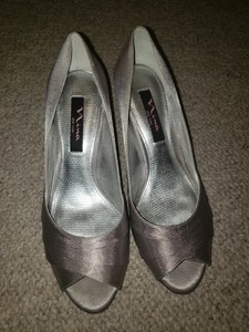 nina silver evening shoes