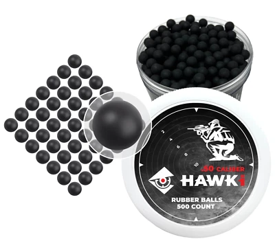 Hawki .50 Caliber Training Paintball Reusable Rubber Balls 500 pack Black