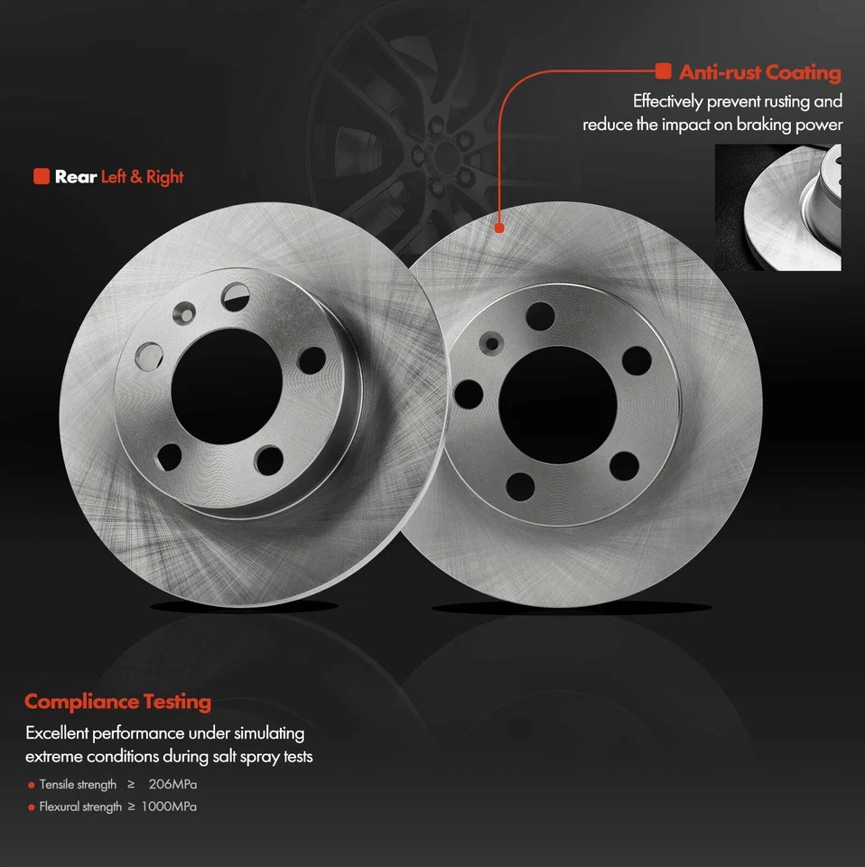 2 дисковых тормоза для Volkswagen Golf City Jetta Audi задние левые и правые - Изображение 2 из 4