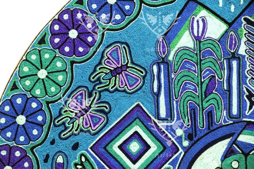 Quadro filato arte Huichol - Catinemiayeeni 60 cm. 24 pollici Filo per opera d'arte messicana - Foto 11 di 16