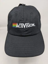 Activision Hat Adult OSFM Black Adjustable Strap Back Classic Logo Bioworld 