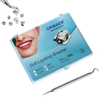 ORMAER Dental Orthodontic Self-Ligating Bracket MBT 022''Slot &Buccal Tube