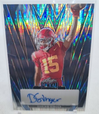 2024 Leaf Metal Autograph Blue Pulsar Dorian Singer Rookie Auto #4/4