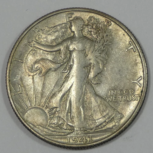 1941-S Walking Liberty Half Dollar ALMOST UNCIRCULATED Silver 50-Cents