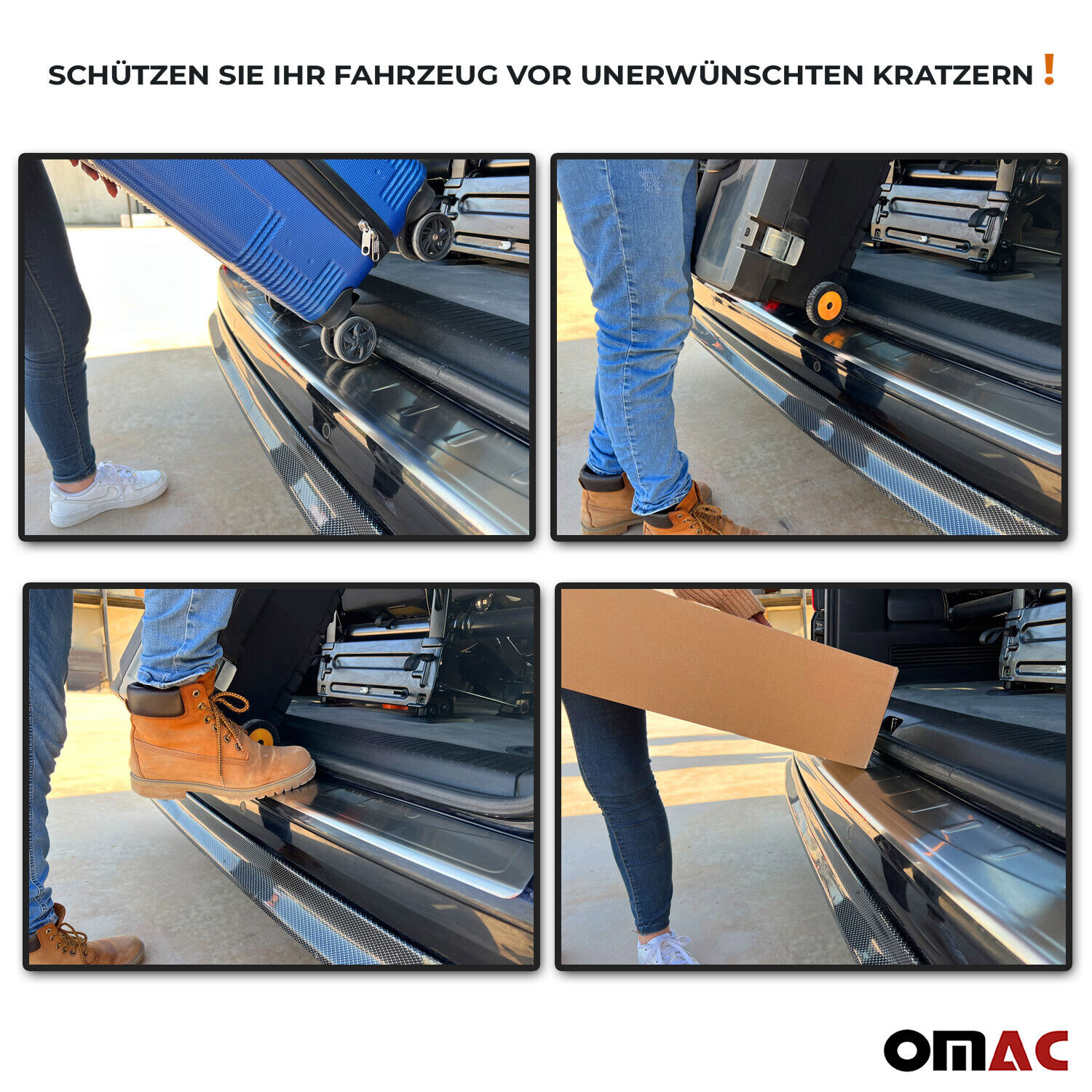 Ladekantenschutz für VW T5 Caravelle 2003-2015 Gebürstet Edelstahl Chrom