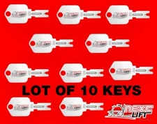 10 POLLAK KEYS FOR IGNITION SWITCH FORKLIFTS YALE, DAEWOO, CLARK, HYSTER CAT LOT