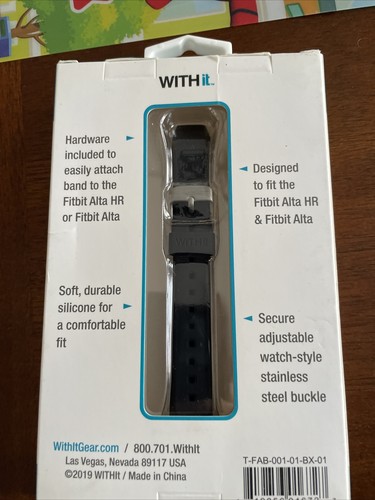 Withit Fitbit Alta HR & Alta Silicone Watch Band Black NEW - Photo 11 sur 12