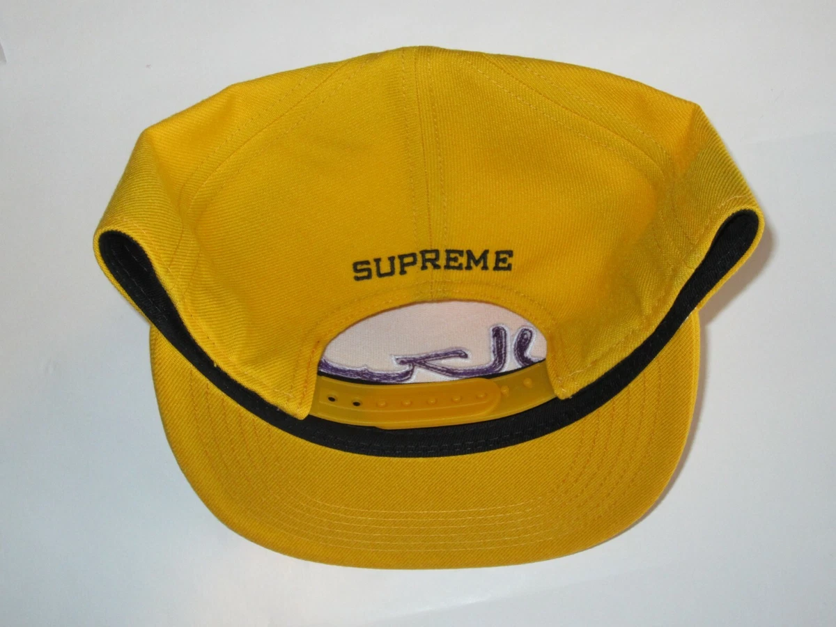 SUPREME NY Arabic Logo 5 Panel Hat Cap GOLD / PURPLE Adjustable NEW! F/W 2021