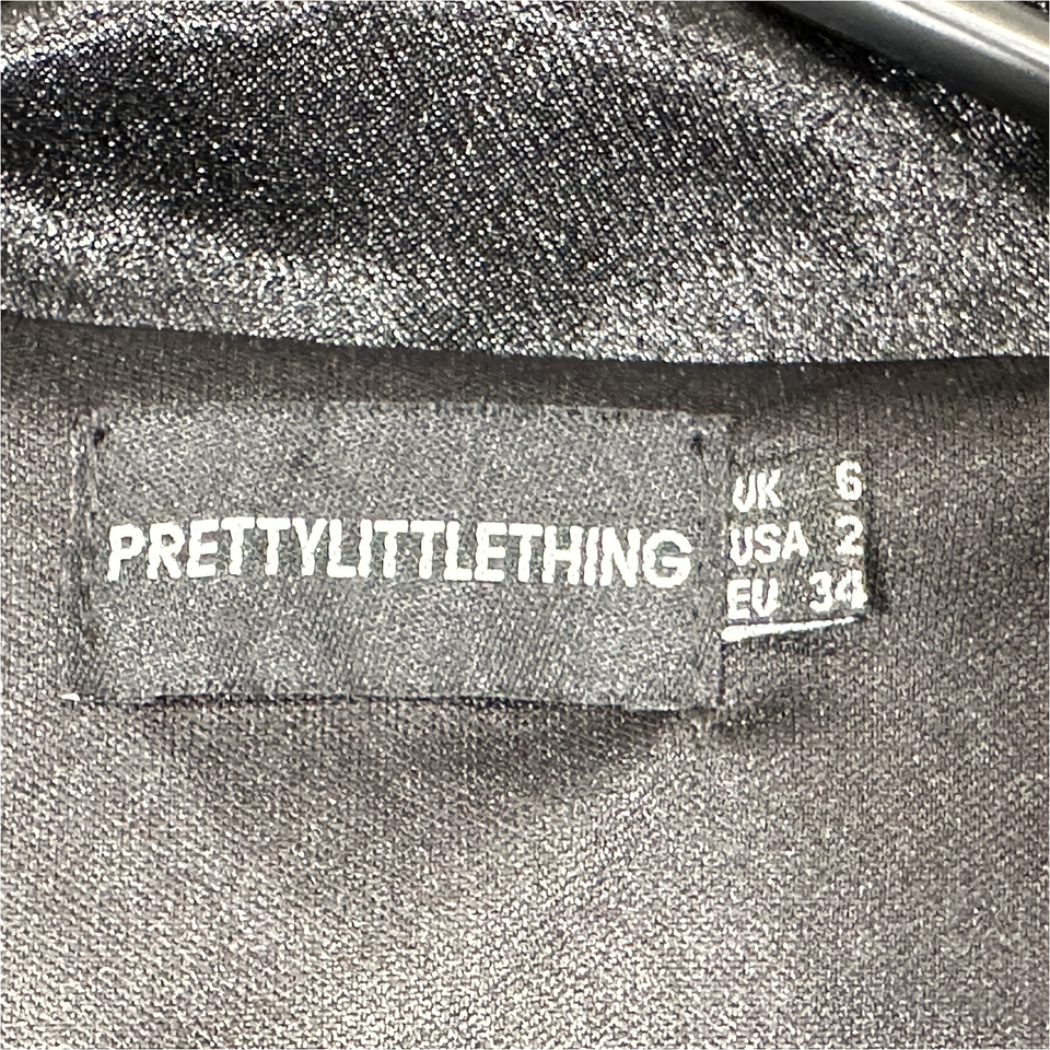 Pretty Little Thing Sequin Jumpsuit Black 2 Long Sleeve High Rise Deep