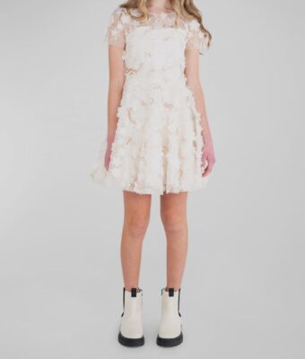 $256 Zoe Ltd Kids Girls Ivory Clara Embroidered 3D Floral & Sequin Dress Size 16