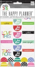 MAMBI The Happy Planner Girl Classic Stickers 6/Sheets, To Do ~ Bright, PPS-51