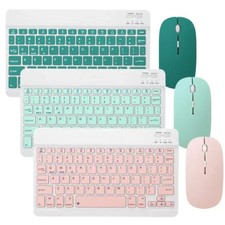 10" inch Wireless Bluetooth Keyboard Mouse For PC iMac iPad Android Phone Tablet