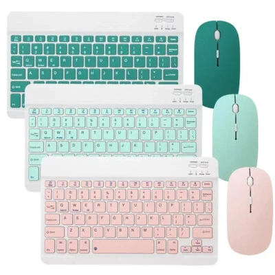 10" inch Wireless Bluetooth Keyboard Mouse For PC iMac iPad Android Phone Tablet