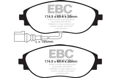 EBC Ultimax Front Brake Pads for Skoda Octavia (5E) 2.0 Turbo vRS (230HP) (15>)