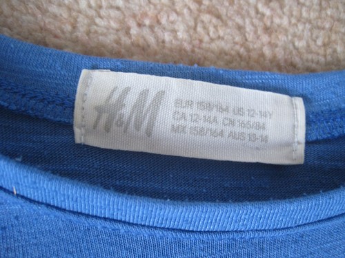 H&M Trouble maker cropped blue t-shirt - EUR 158/164 US 12 - 14 years - Picture 8 of 14