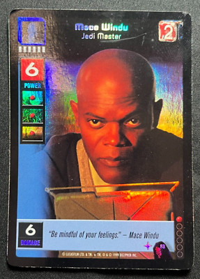 Star Wars Young Jedi CCG Foil Mace Windu Trading Card Darth Maul F3