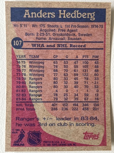 1984-85 Topps Hockey Card Pick From List !! - Picture 199 of 305