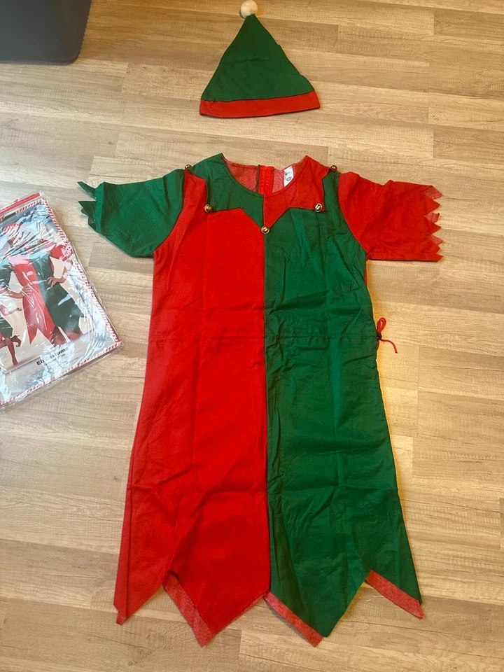 Costume Elfe de Père Noël Little Helper Lutin Femmes Noël Déguisement Carnaval - Photo 2/4