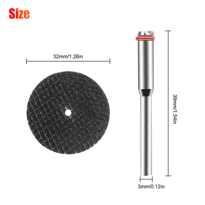 60-Piece Cutting Disc Set With 8 Mandrels – 32mm Fiberglass Reinforced Resin Cut-Off Wheels For Dremel & Rotary Tools, 3mm Shank – Metal, Wood & Stone