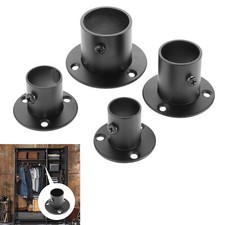 Soporte de varilla de brida de 2 piezas soporte de varilla de armario negro para cortina de ducha de armario