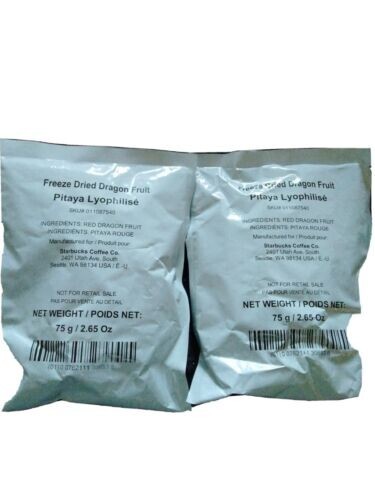 STARBUCKS 2 BAGS FREEZE DRIED DRAGON FRUIT 2 65 Oz Each EBay
