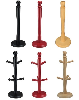 Küche Holz 6 Tassen Becher Baum & Papier Handtuch Rollen Halter Set Ständer Stange Rack 