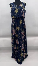Naif Dress Women Medium Blue Floral Maxi Sleeveless Boho Blossomcore Cottagcore