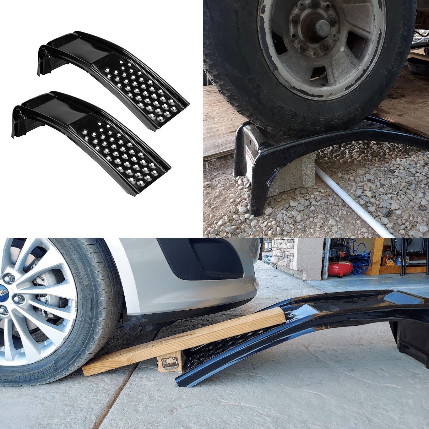New 4000 lb Capacity Set of 2 Steel Auto Car Vehicle Lift Tire Ramps ...