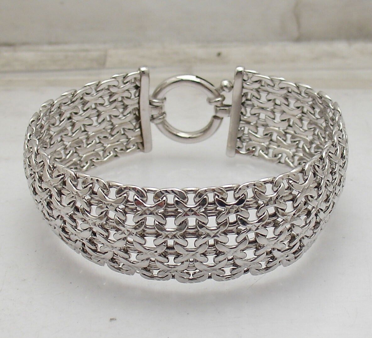 Oval Diamond-cut Link Bracelet Sterling Silver Oval Diamond-cut Link Bracelet Sterling Silver