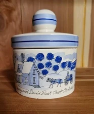 Vintage Harry And David Bear Creek Orchards Jam Jar Blue 