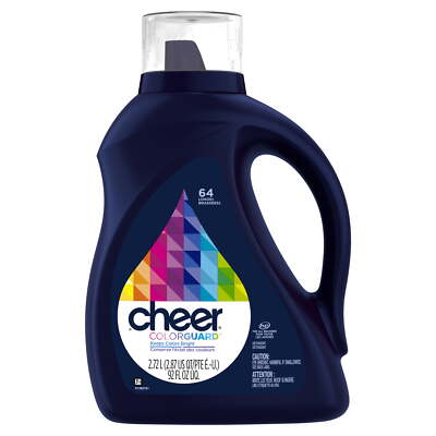 Cheer Liquid Laundry Detergent, HE Compatible, 92 fl oz, 64 Loads. NEW,USA.