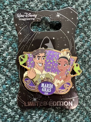 DISNEY PIN PRINCESS TIANA & NAVEEN WDI MARDI GRASS LE 200 CAST EXCLUSIVE PINS