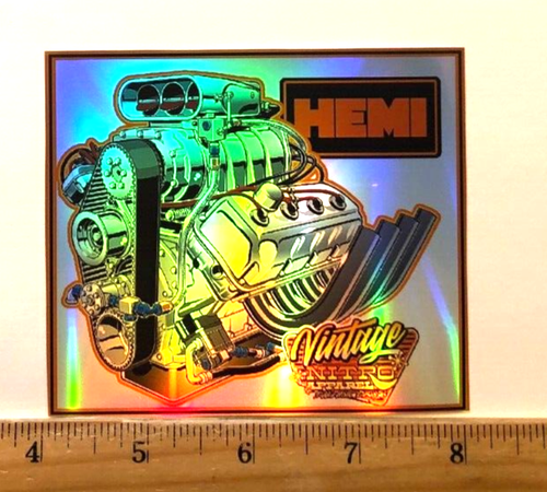 NEW Awesome BLOWN HEMI ENGINE 426 CI Holographic Bright Sticker Decal - Picture 2 of 3