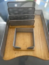 4-Piece Metal Mesh Desk Organizer Set