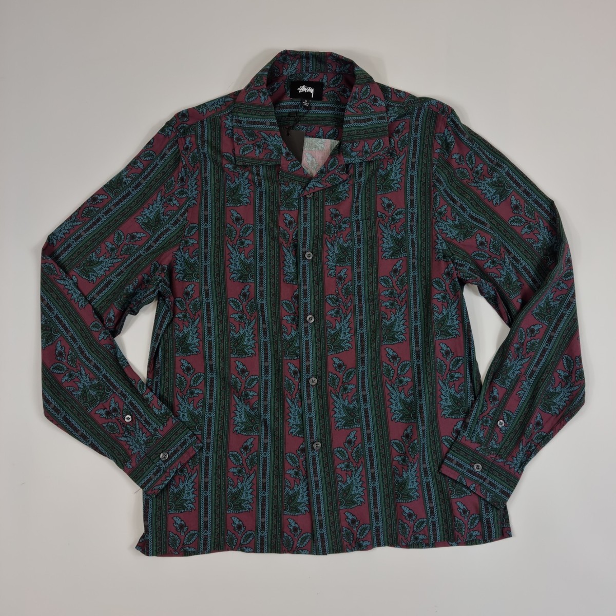 Mens Stüssy Paisley Stripe Long Sleeve Shirt | eBay