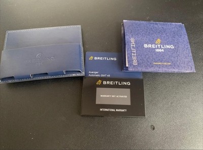 Breitling Avenger  Automatic GMT 45 Warranty card Holder Chronomètre certificate