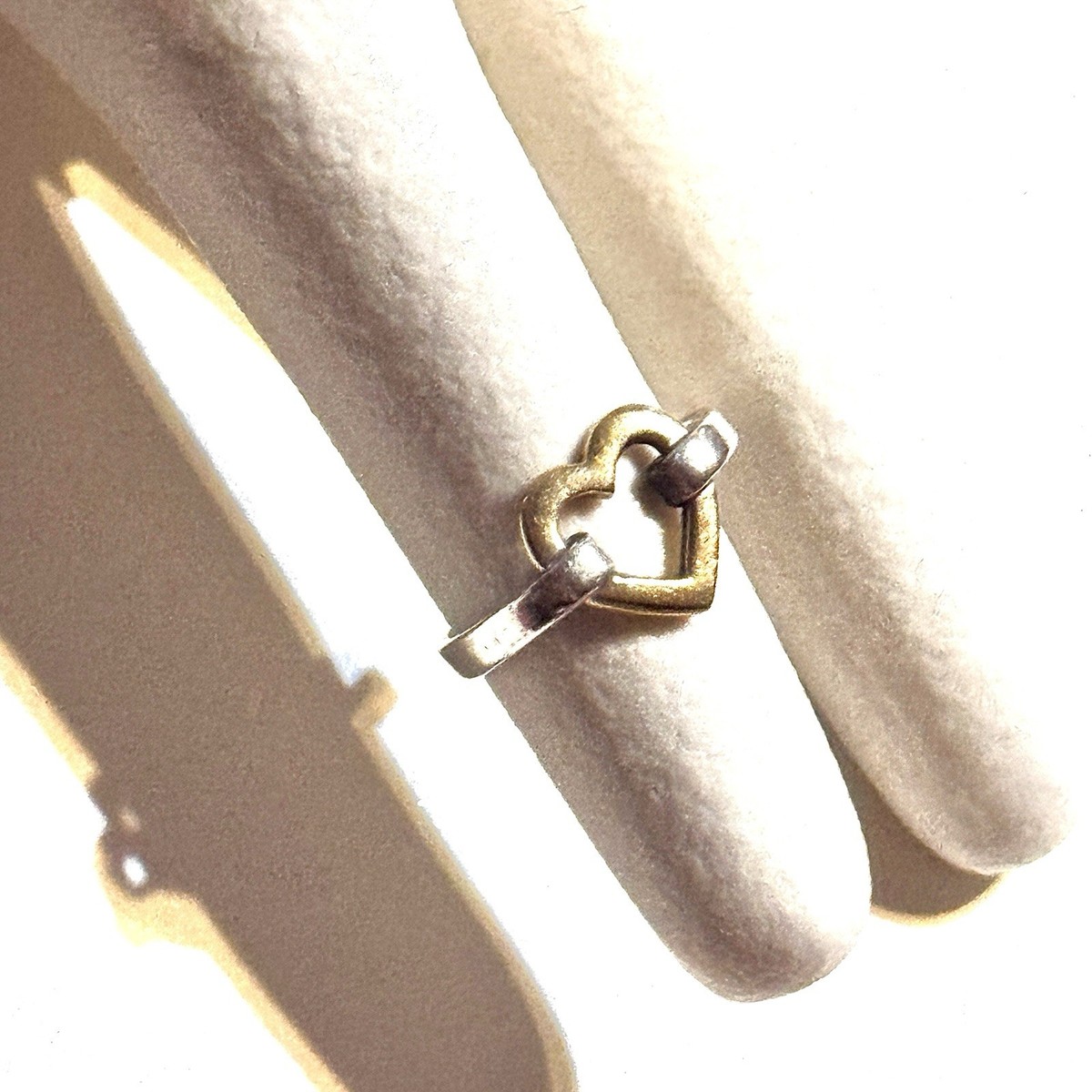 Tiffany Silver & Gold Heart Ring Sterling & 18 K Gold Love | eBay