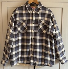 Wrangler Blue/White Tartan Sherpa Fleece Jacket L