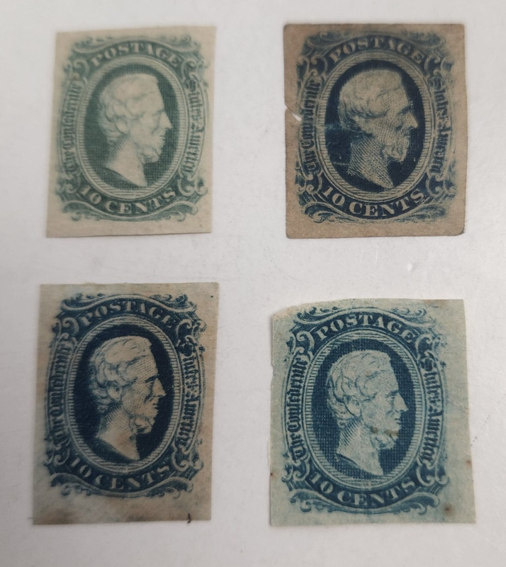 Civil War 10 Cent Stamp CSA Keating & Ball 1863- 1864 Jefferson Davis # 11 -4-