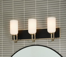 Kichler Solia 24-in 3 Vanity Light Opal Glass Champagne Bronze New 55163CPZ
