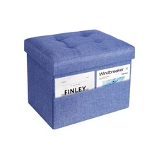 Storage Ottoman Folding Ottomans with Linen Foot Rest Pocket Stool Thicker Foam