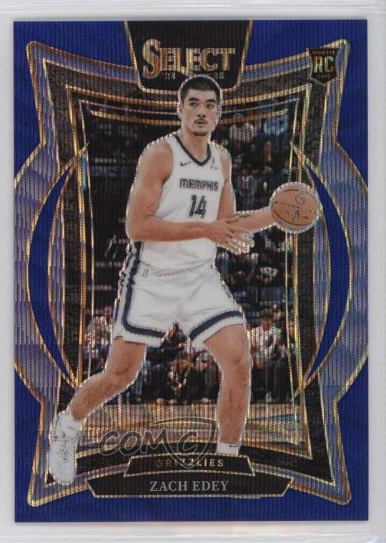 2024-25 Panini Select Concourse Blue Wave Prizm 4/75 Zach Edey #98 Rookie RC o8g