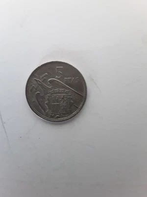 PIECE DE MONNAIE 5 PESETAS ESPAGNE CAUDILLO 1957 , TTB, COPPER -CUPRO NICKEL - Photo 1/2