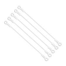 4mm x 30cm Lanyard Cable, 5 PCS Stainless Steel Eyelets Ended Wire Rope White