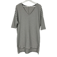 Zara Striped Tunic Dress size Medium Black Cream
