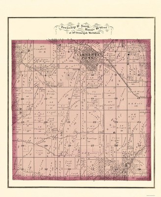 Historic City Map - Virginia Illinois - Brink 1874 - Vintage Wall Art
