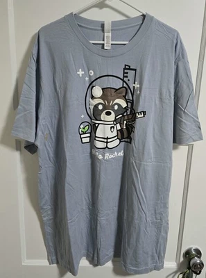 Rocket Raccoon Light Blue Men's Shirt 2XL - BRAND NEW - Image 1 of 3