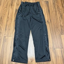 VTG Nike Hoops Tear Away Snap Button Track Pants Basketball Black Mens Large