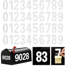 Reflective Mailbox Number for Outside, 3 Inch 4 Sets Vinyl 3 Inch, Silver