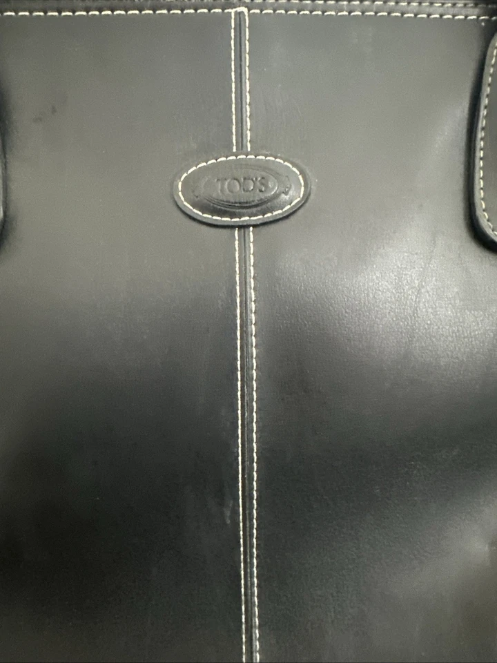 Tod's D Bag Black Leather Large Tote Shoulder Hand Bag Authentic Vintage - Image 2 of 4